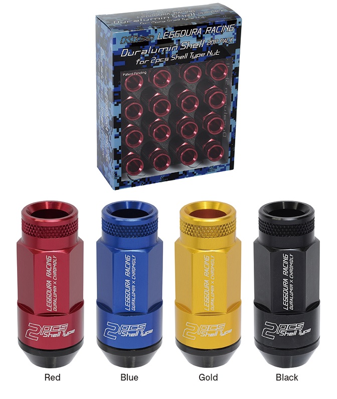協永産業 アルミシェル ナット ローレットタイプ用 RL53 20個 全長53mm　アルミシェル44mm SLRNR2 KYO-EI Kics LEGGDURA RACING Shell Type キックス レデューラレーシング