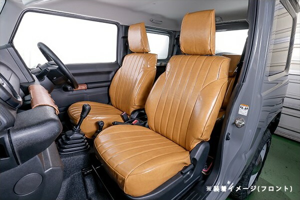 シュピーゲル ジムニー シエラ JB74W シートカバー フロントヘッドレスト分離/2列目背もたれ5：5分割用(2列目背面ハーフカバータイプ) PUレザー K-SC-JB64W-CM-01 Spiegel Vincent Old Style Cover ヴィンセントオールドスタイルカバー｜シンシアモール 店