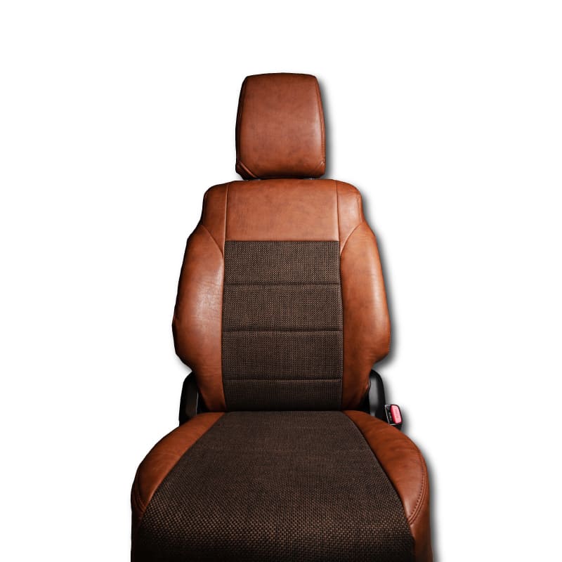 シーエルリンク ジムニー JB64　JB74 クラシックレザーシートカバー カーソン(ブラウン) レザー部分：PVCレザー　ファブリック部分：PP CLseatcover1 C.L.LINK｜シンシアモール 店