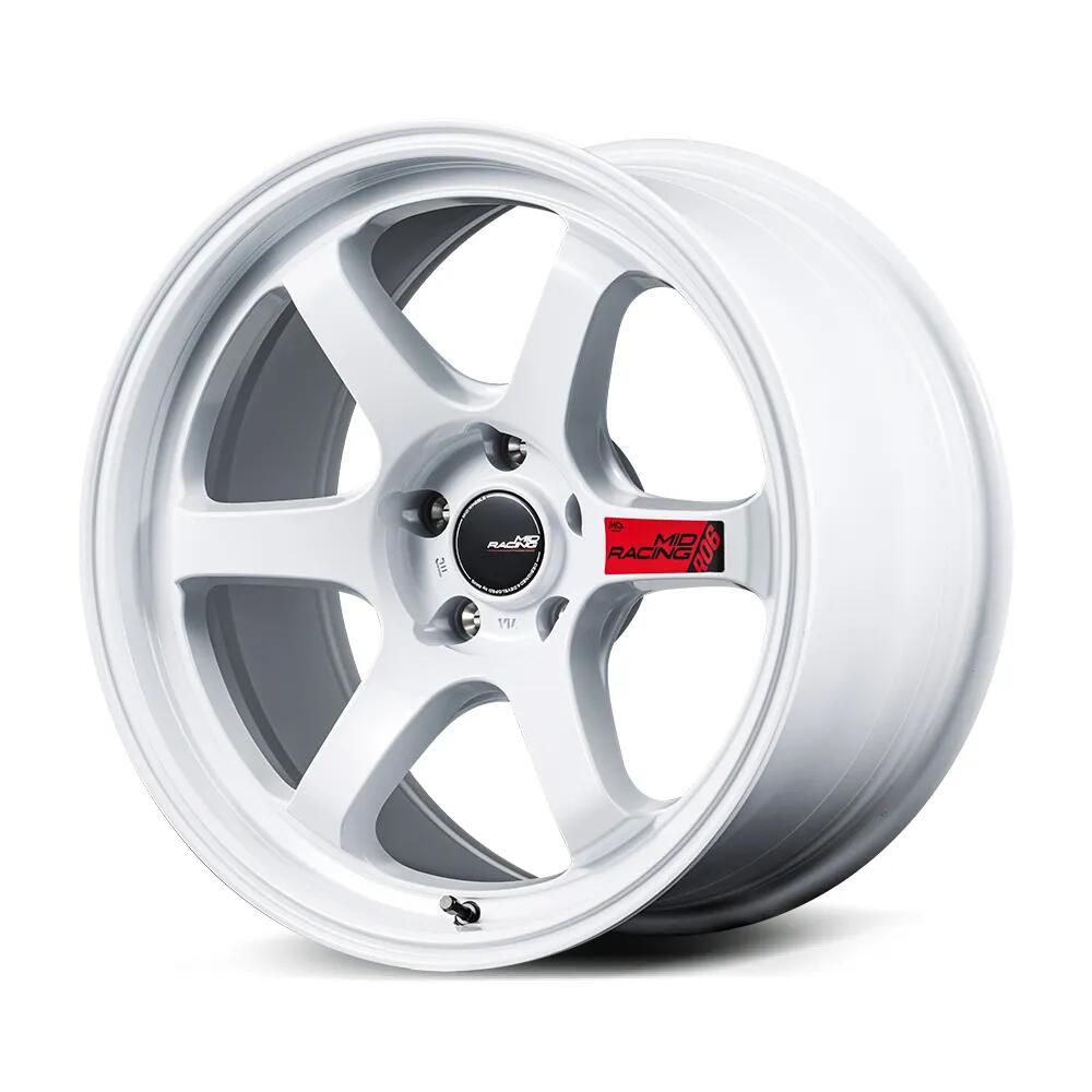 18インチ 5H120 9.5J+60 5穴 ホイール 1本 ホワイト MID RACING R06|シンシアモール 店