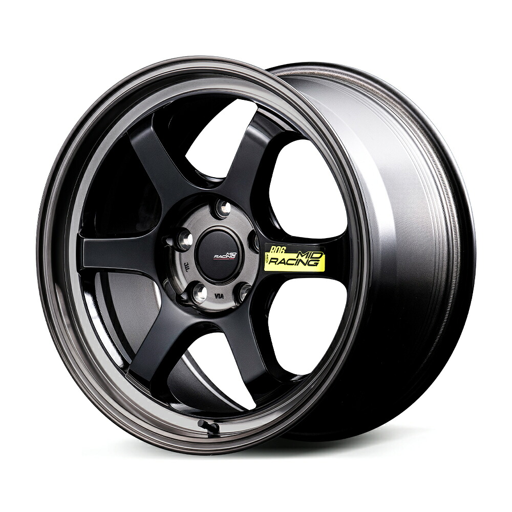 18インチ 5H114.3 8.5J+38 5穴 R06 ホイール 1本 ブラッククリアポリッシュ MID MID RACING R06|シンシアモール 店