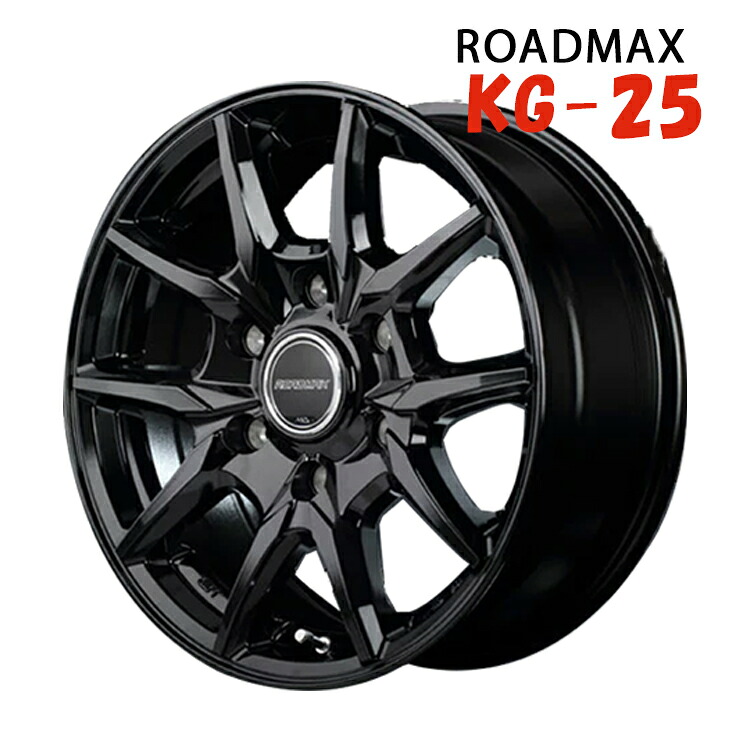 16インチ 6H139.7 6.5J+38 6穴 ホイール 4本 ブラック MID WHEELS KG25｜シンシアモール 店