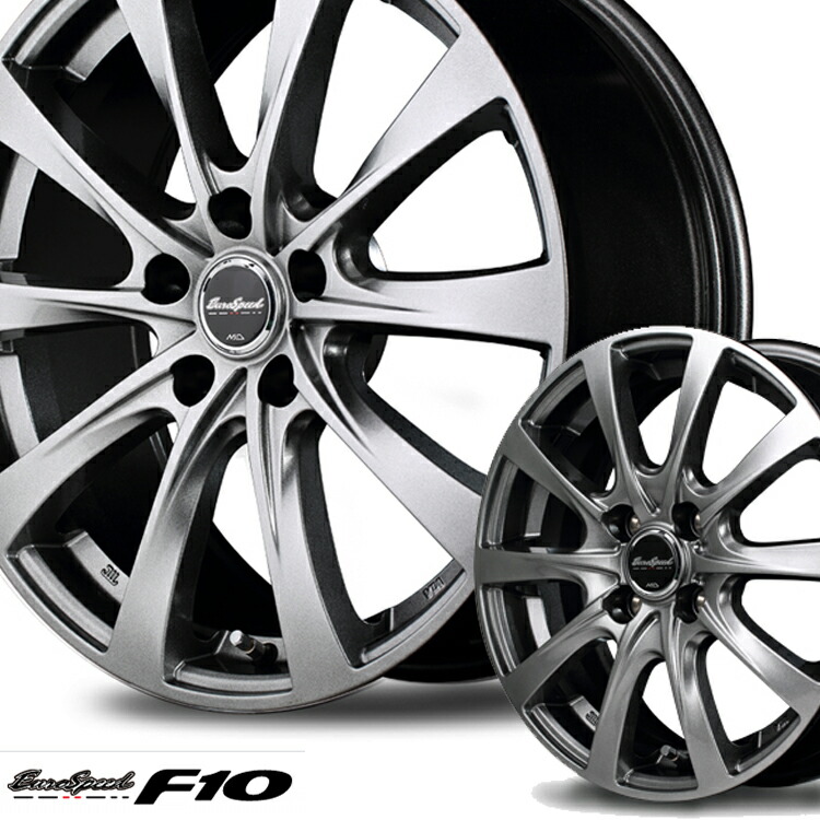16インチ 5H114.3 6.5J+53 5穴 ホイール 4本 メタリックグレー MID WHEELS F10