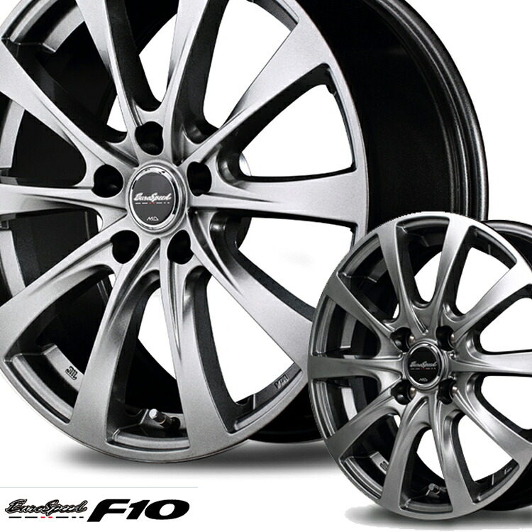 17インチ 5H114.3 7.0J 7J+50 5穴 ホイール 4本 メタリックグレー MID WHEELS F10