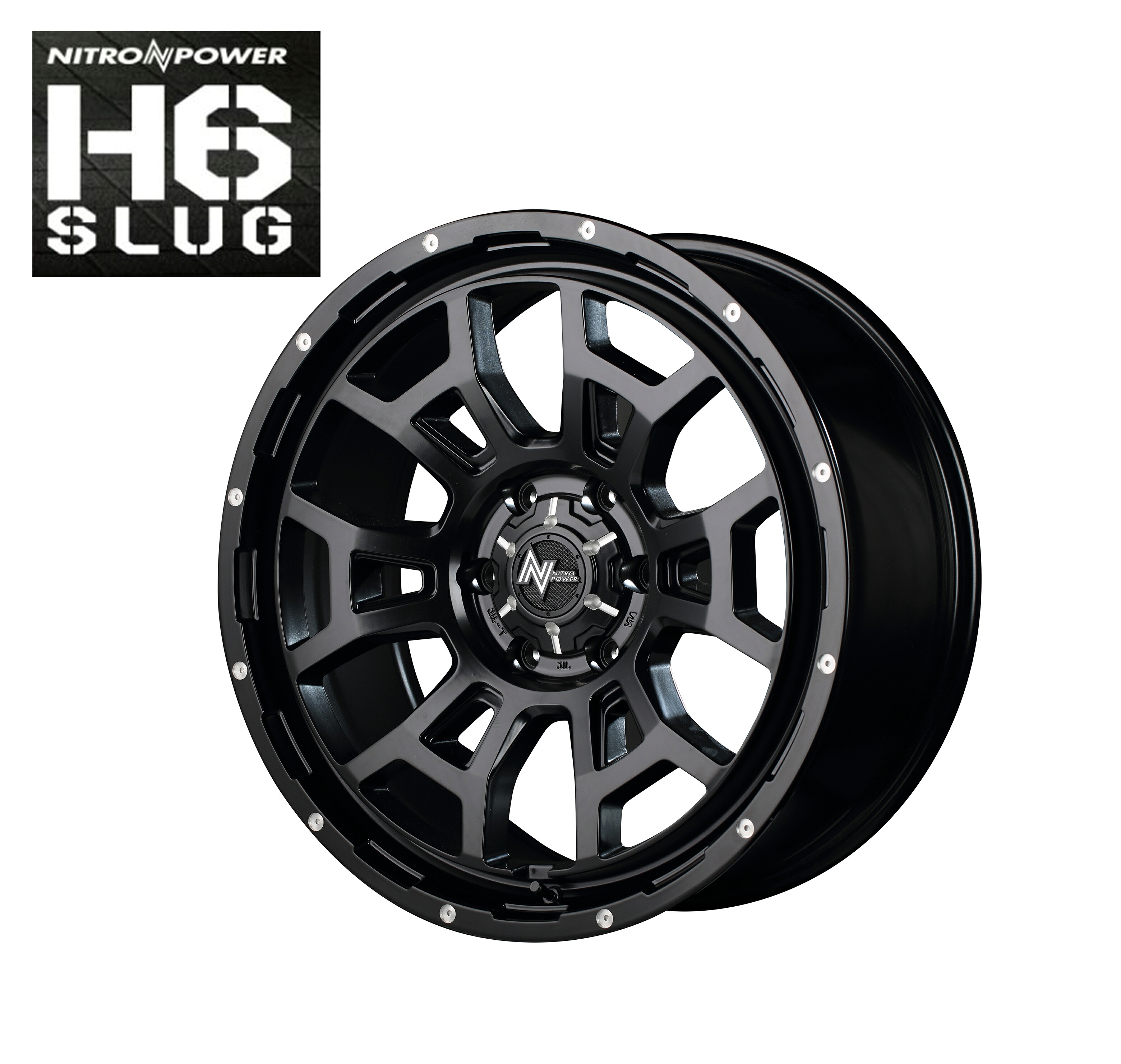 20インチ 6H139.7 8.5J+20 6穴 ナイトロパワー スラッグ ホイール 1本 セミグロスブラック マシニング MID WHEELS NITRO POWER H6 SLUG|シンシアモール 店