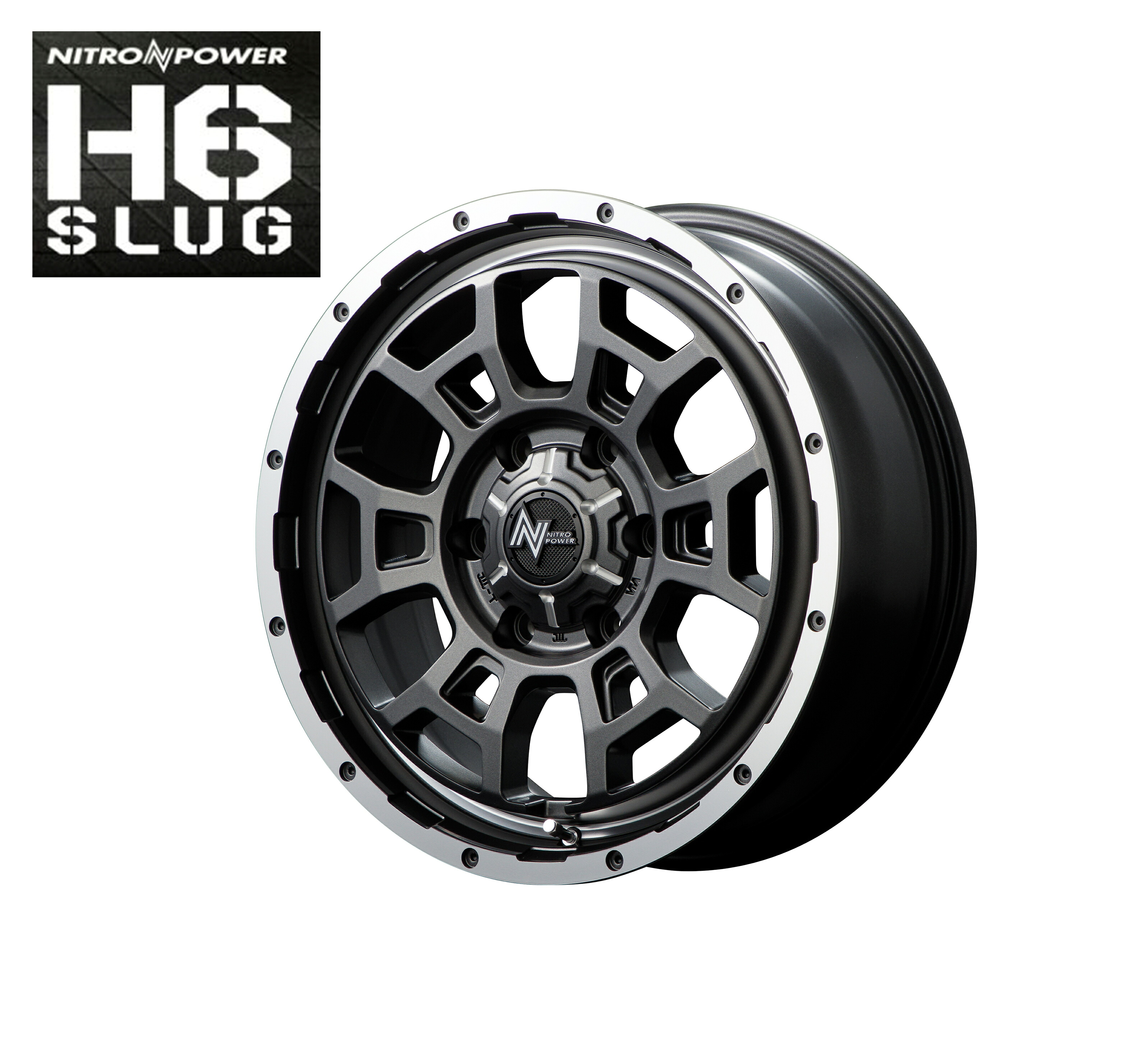 17インチ 6H139.7 6.5J+48 6穴 ナイトロパワー スラッグ ホイール 1本 MID WHEELS NITRO POWER H6 SLUG|シンシアモール 店