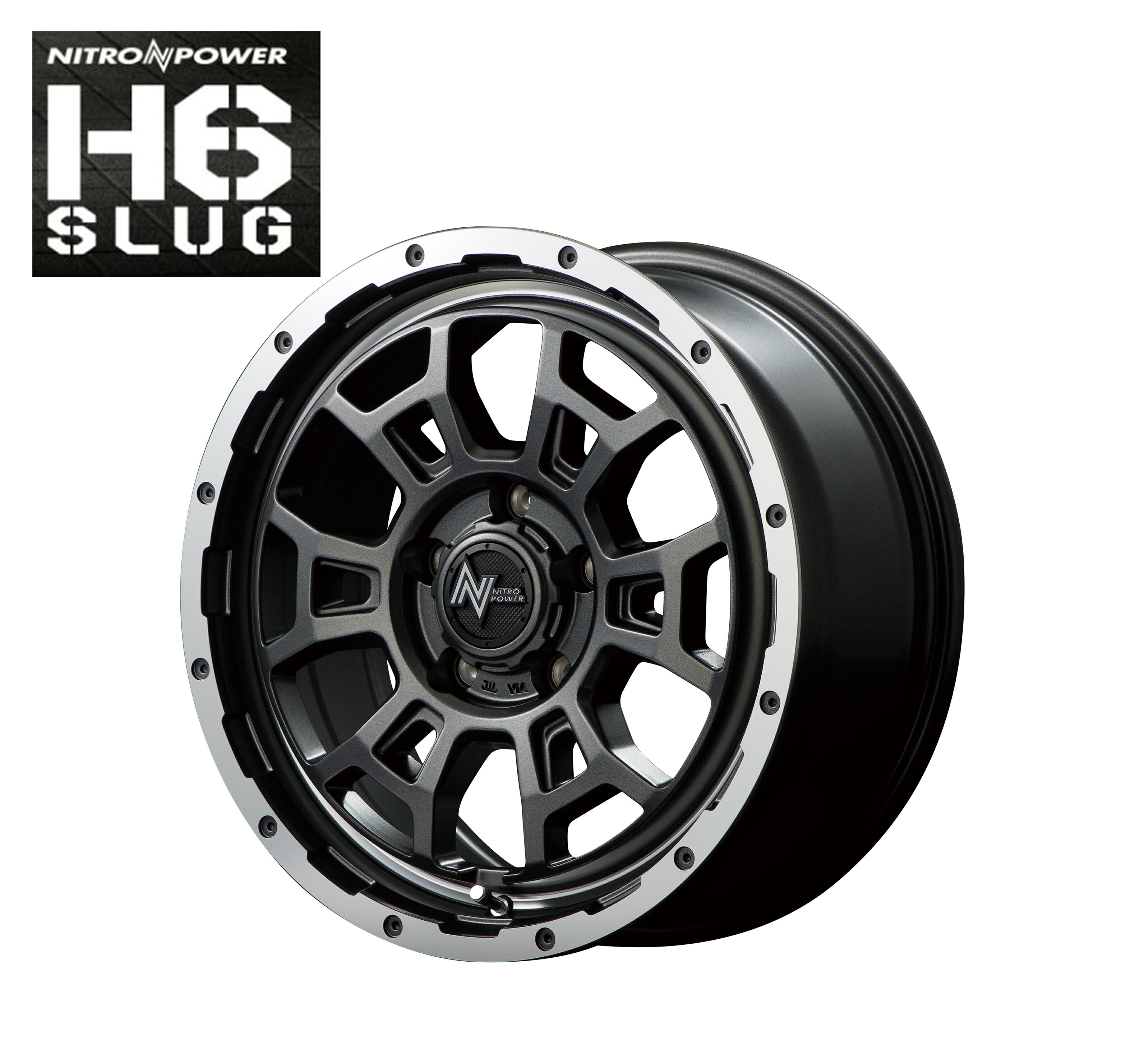 16インチ 5H114.3 7.0J 7J+40 5穴 ナイトロパワー スラッグ ホイール 4本 MID WHEELS NITRO POWER H6 SLUG｜シンシアモール 店