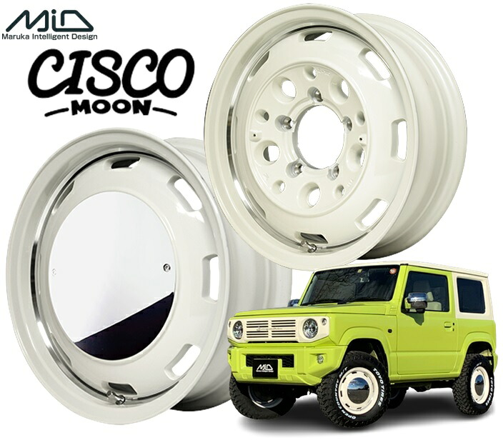 15インチ 4H100 4.5J+45 4穴 ガルシアシスコ ムーン ホイール 1本 MID WHEELS Garcia CISCO MOON