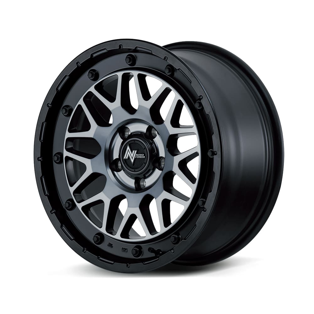 16インチ 5H114.3 7.0J 7J+40 5穴 ナイトロパワー スティンガー ホイール 4本 セミグロスブラッククリア MID WHEELS NITRO POWER M29 STINGER 56,333円