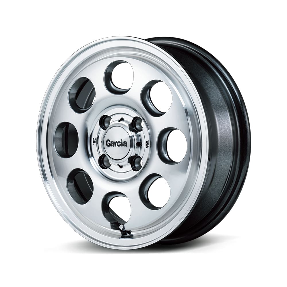 15インチ 4H100 4.5J+45 4穴 ガルシア パーム8 ホイール 1本 メタリックグレー ポリッシュ MID WHEELS Garcia Palm8