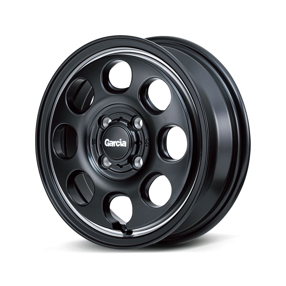 15インチ 4H100 4.5J+45 4穴 ガルシア パーム8 ホイール 1本 セミグロスブラック ヴァーレイポリッシュ MID WHEELS Garcia Palm8
