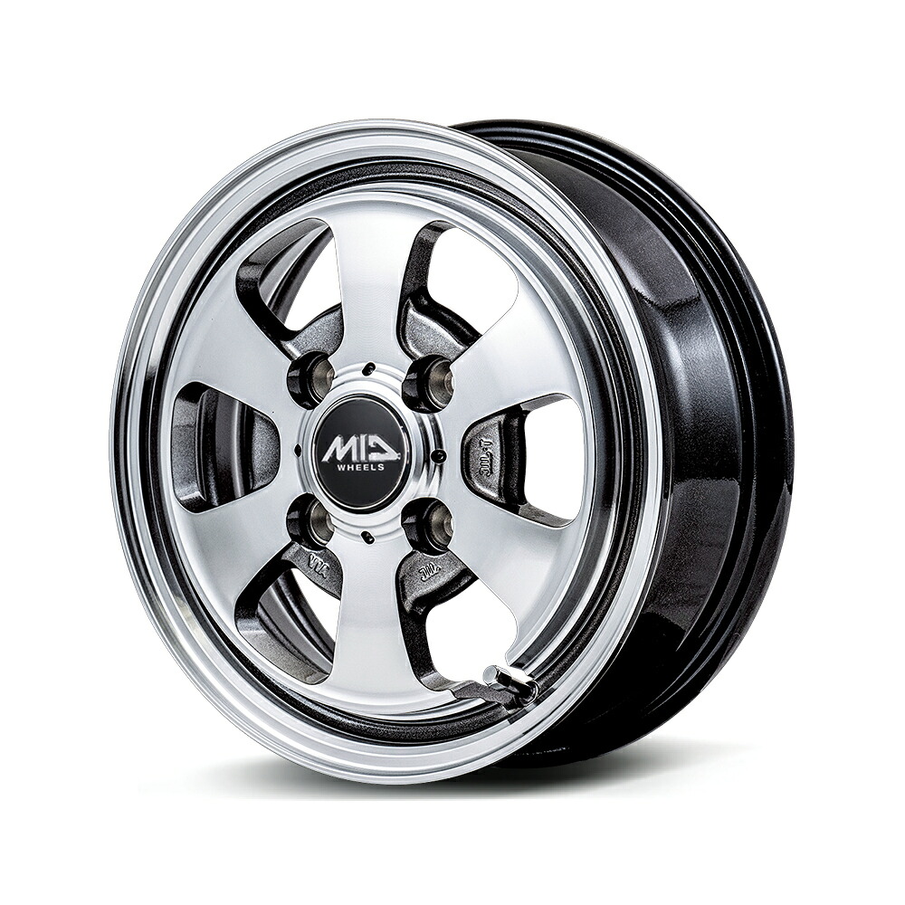 12インチ 4H100 4B+42 4穴 ガルシアダラス 6 ホイール 1本 ポリッシュ ライングレー MID Garcia Dallas 6