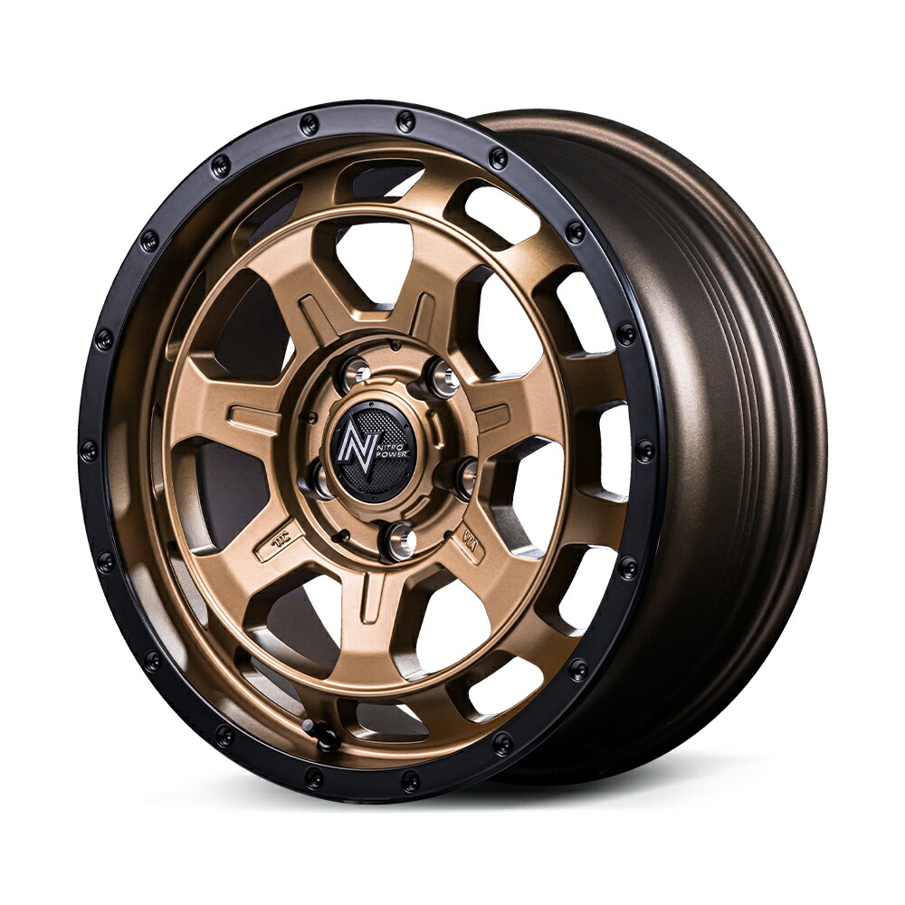 16インチ 5H114.3 7.0J 7J+40 5穴 ナイトロパワー M7 ファランクス ホイール 1本 マットブロンズ リムブラック MID NITRO POWER M7 PHALANX