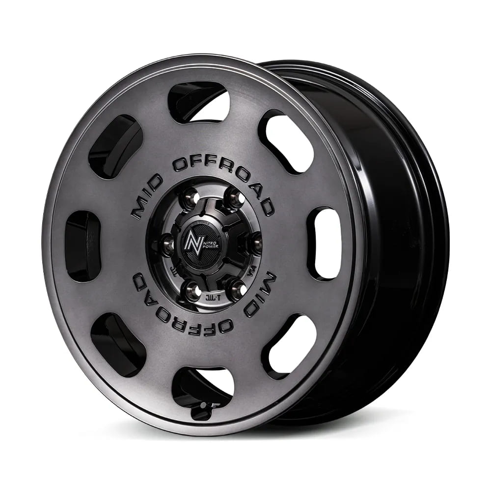 16インチ 5H139.7 6.0J 6J+0 5穴 ナイトロパワー パルサー ジムニー用ホイール 1本 グロススモーク マシンドフェイス NITRO POWER D8 PULSAR