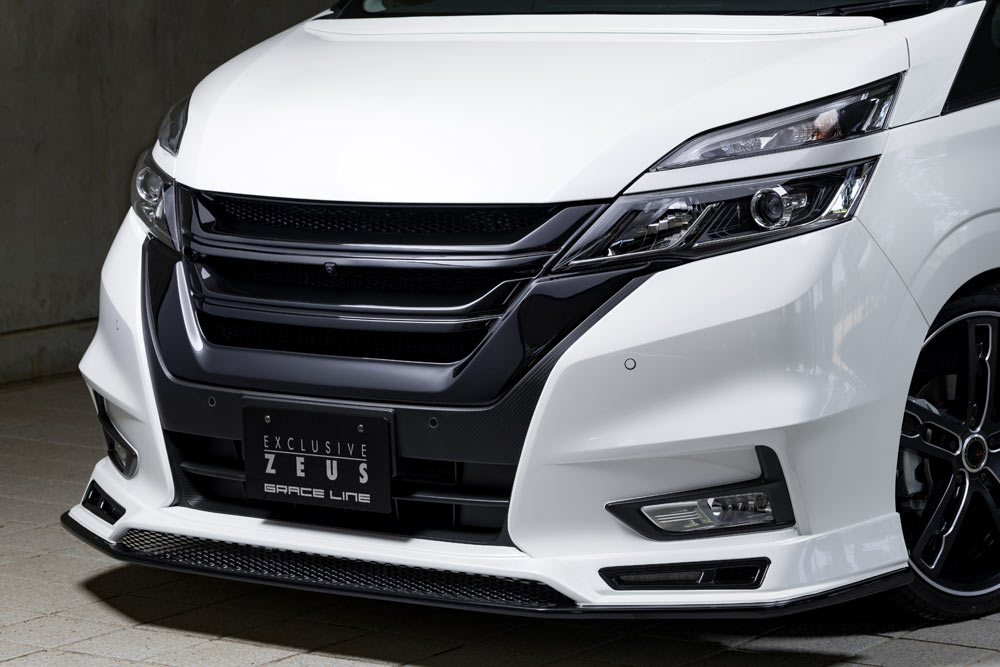 エムズスピード セレナ C27 フロントハーフスポイラー 塗り分け塗装 3153-1111-222 M'z SPEED GRACE LINE グレースライン