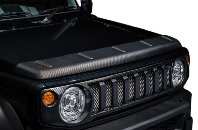 エムズスピード ジムニーシエラ JB74W ボンネットプロテクター AES製 つや消しブラック 2921-7110 M'z SPEED CROSS LINE クロスライン