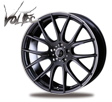 20インチ 5H114.3 8J+45 5穴 VOLTEC HYPER MZ ホイール 4本 ブラック/フランジポリッシュ BEST ボルテック ハイパーMZ ベスト CH