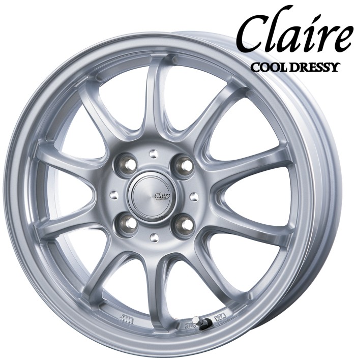 15インチ 4H100 4.5J+45 4穴 CLAIRE ZT10 ホイール 4本 シルバー BEST クレール ZT10 ベスト CH｜シンシアモール 店