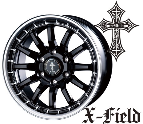 15インチ 5H139.7 5.5J+5 5穴 X-FIELD α ホイール 1本 ブラックリムポリッシュ BEST クロスフィールド アルファ ベスト CH|シンシアモール 店