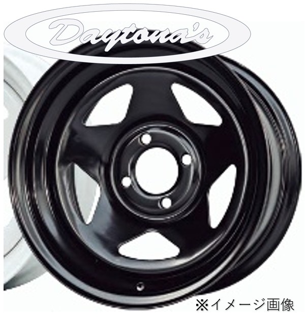 15インチ 4H100 7J+30 4穴 DAYTONA'S S/R ホイール 4本 ﾌﾞﾗｯｸ MORITA デイトナズ S/R モリタ