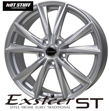 17インチ 5H114.3 7.0J 7J+38 5穴 1本 エクスターST ホイール Exsteer ST HOT STUFF ホットスタッフ シルバー