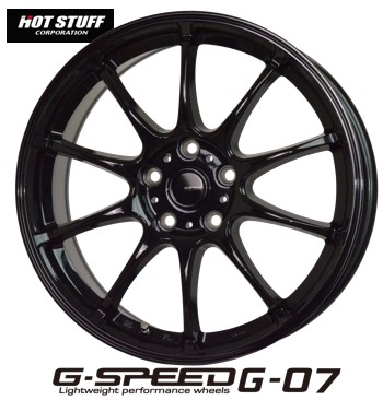 13インチ 4H100 4.00B+45 4穴 4本 ジースピードG07 ホイール G.speed G-07 HOT STUFF ホットスタッフ メタリックブラック