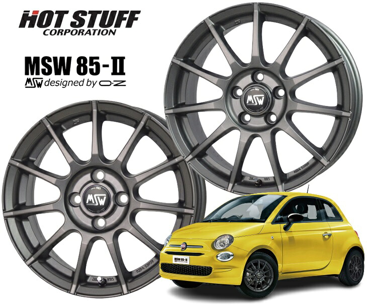 14インチ 4H98 6.0J 6J+35 4穴 1本 ホイール MSW 85-2 HOT STUFF ホットスタッフ マットガンメタル