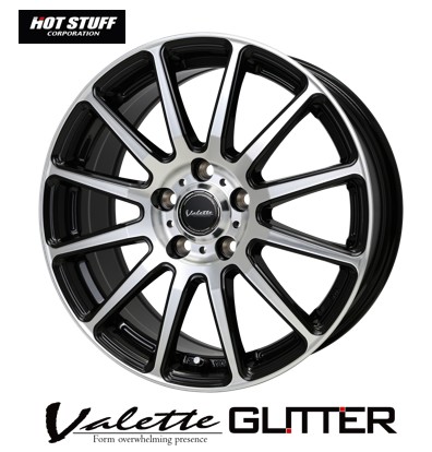 15インチ 5H114.3 6.0J 6J+53 5穴 1本 ヴァレット グリッター ホイール Valette GLITTER HOT STUFF ホットスタッフ BK P