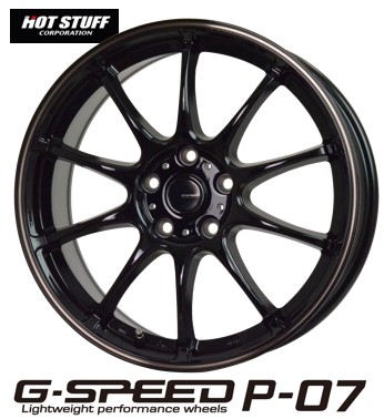 18インチ 5H114.3 7.5J+48 5穴 4本 ジースピードP07 ホイール G-SPEED P07 HOT STUFF ホットスタッフ BK BR｜シンシアモール 店