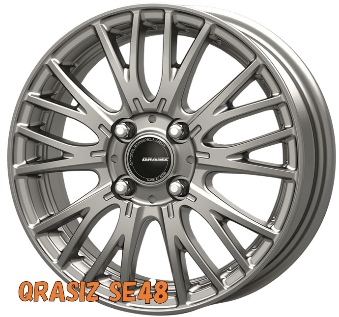 15インチ 4H100 5.5J+50 4穴 4本 クレイシズ SE48 ホイール QRASIZ SE48 KOSEI ブライトシルバー KY|シンシアモール 店