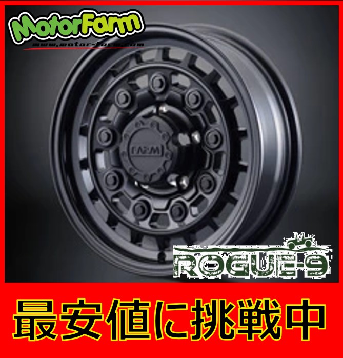 16インチ 5H139.7 6J-5 5穴 1本 ホイール ROGUE-9 MOTOR FARM モーターファーム マットブラック｜シンシアモール 店