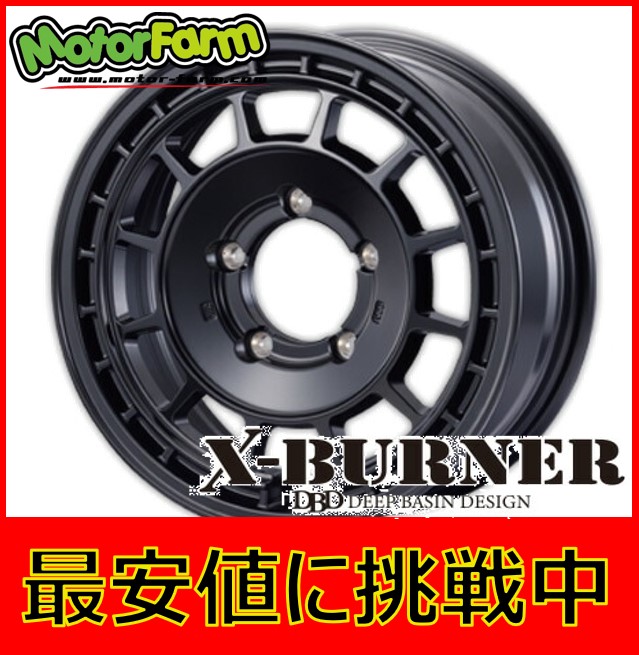 16インチ 5H139.7 5.5J+20 5穴 1本 ホイール X-BURNER MOTOR FARM モーターファーム マットブラック|シンシアモール 店