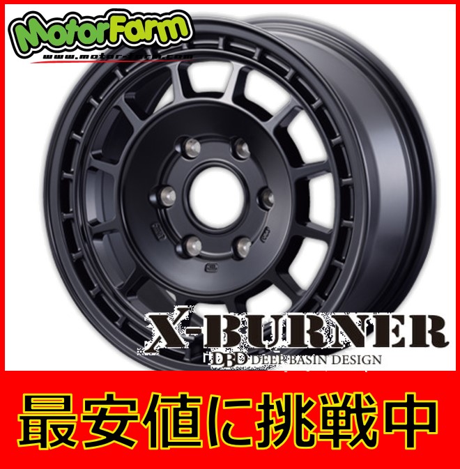 16インチ 6H139.7 7J+38 6穴 4本 ホイール X-BURNER MOTOR FARM モーターファーム マットブラック｜シンシアモール 店