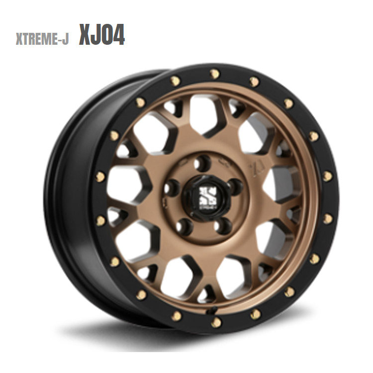 17インチ 5H114.3 7J+42 5穴 4本 エクストリームJ XJ04 ホイール XTREME-J XJ04 MLJ マットブロンズブラックリム KY