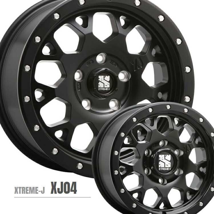 16インチ 4H100 6.5J+38 4穴 1本 エクストリームジェイ XJ-04 ライズ ロッキー ホイール XTREME-J XJ04 MLJ サテンブラック KY