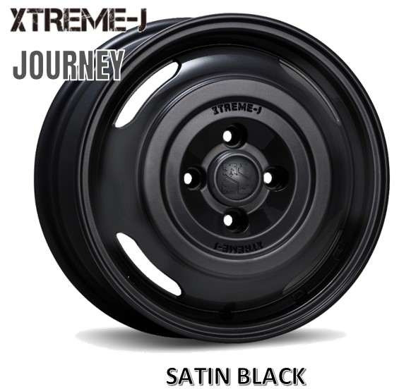 14インチ4H100 4.5J+43 4穴 4本 ホイール XTREME-J JOURNEY MLJ サテンブラック KY