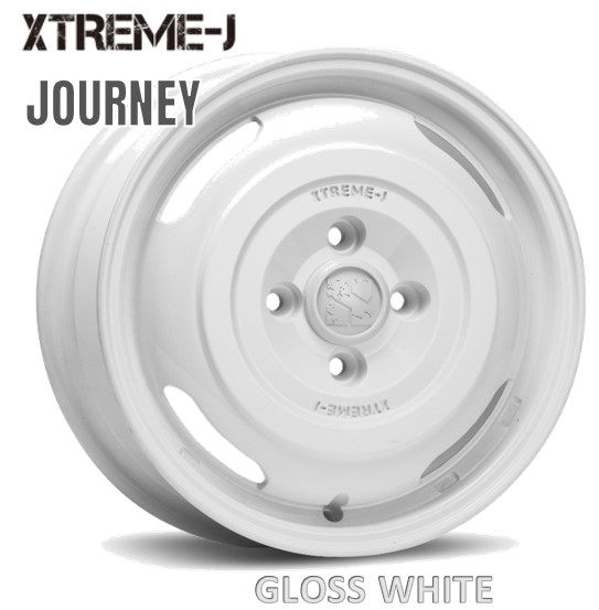 14インチ4H100 4.5J+43 4穴 4本 ホイール XTREME-J JOURNEY MLJ グロスホワイト KY