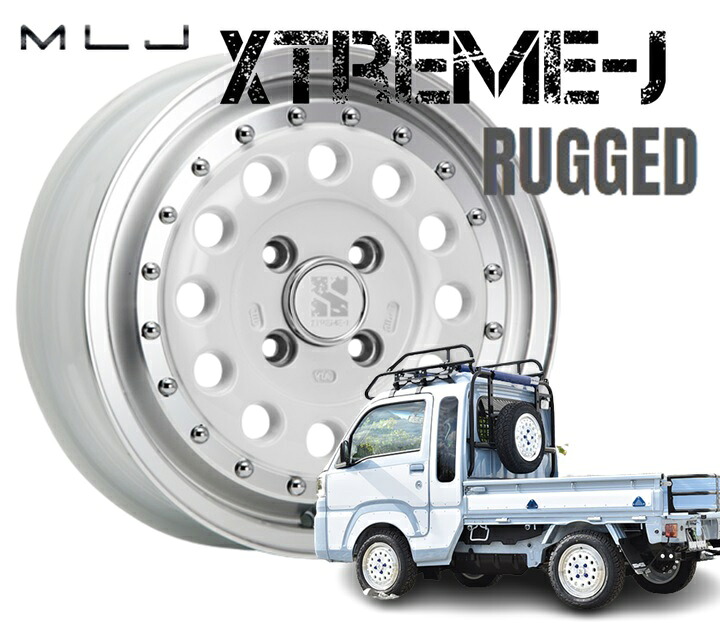 14インチ 4H114.3 5J+42 4穴 4本 エクストリームJ ラギッド NV200バネット ホイール XTREME-J RUGGED MLJ ホワイトポリッシュ KY 43,296円