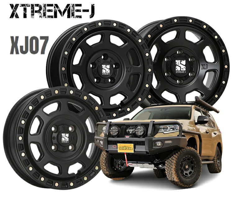 14インチ 4H100 4.5J+43 4穴 4本 ホイール XTREME-J XJ07 MLJ サテンブラック KY
