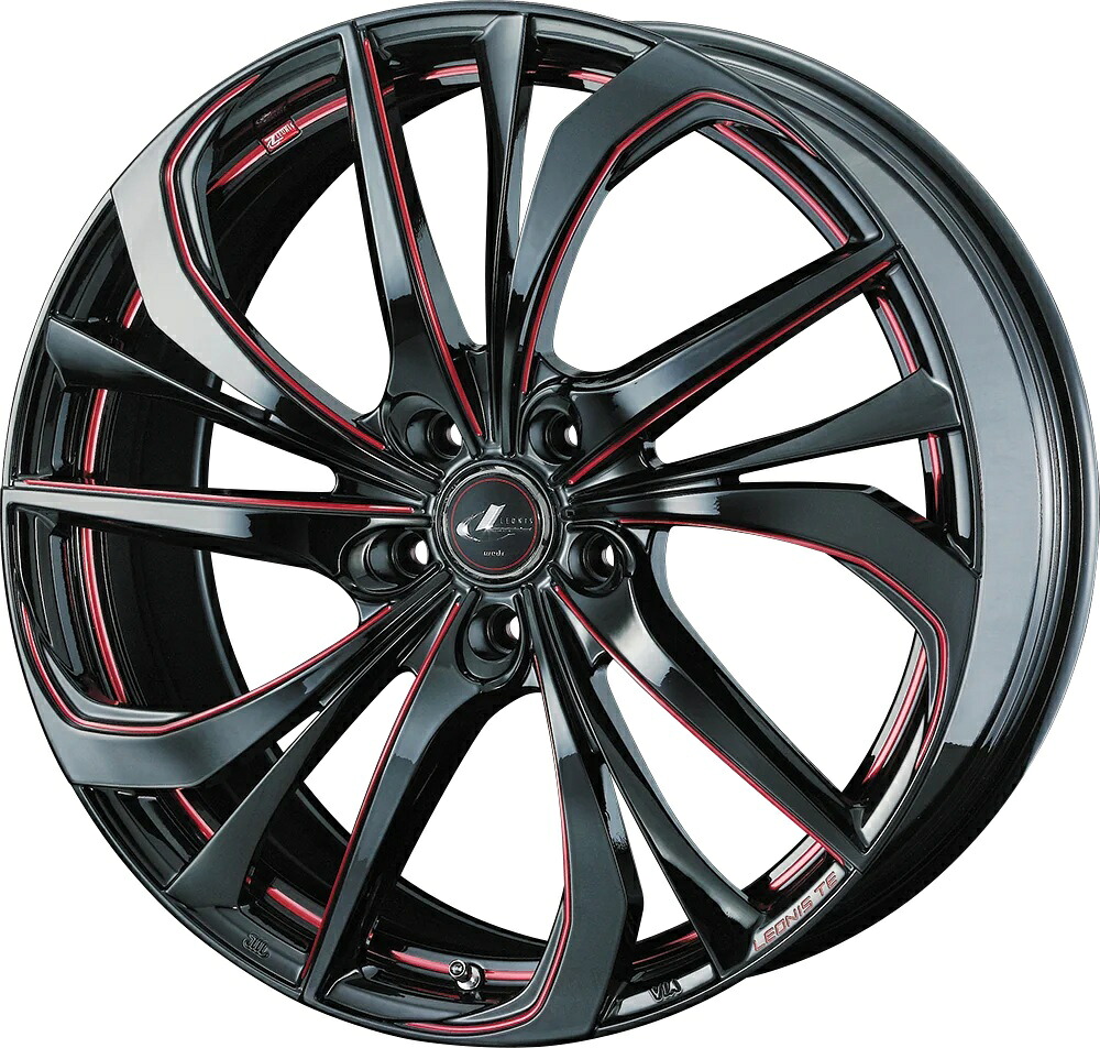 17インチ 5H114.3 7.0J 7J+42 5穴 ウェッズ レオニス ティーイー ホイール 1本 BK SC[RED] ブラック SCマシニング[レッド] WEDS LEONIS TE