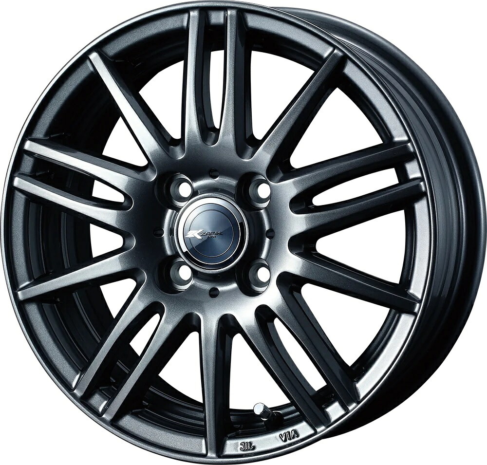 15インチ 4H100 5.5J+42 4穴 ウェッズ ザミックティート ホイール 4本 ディープメタル WEDS Zamik Tito