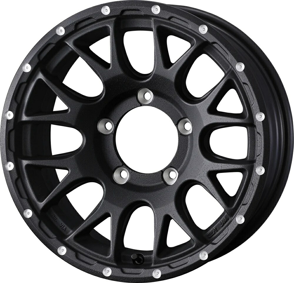 16インチ 5H139.7 6.0J 6J-5 5穴 ウェッズ マッドヴァンス ジムニーシエラ 用 ホイール 1本 フリントブラック WEDS MUD VANCE 08