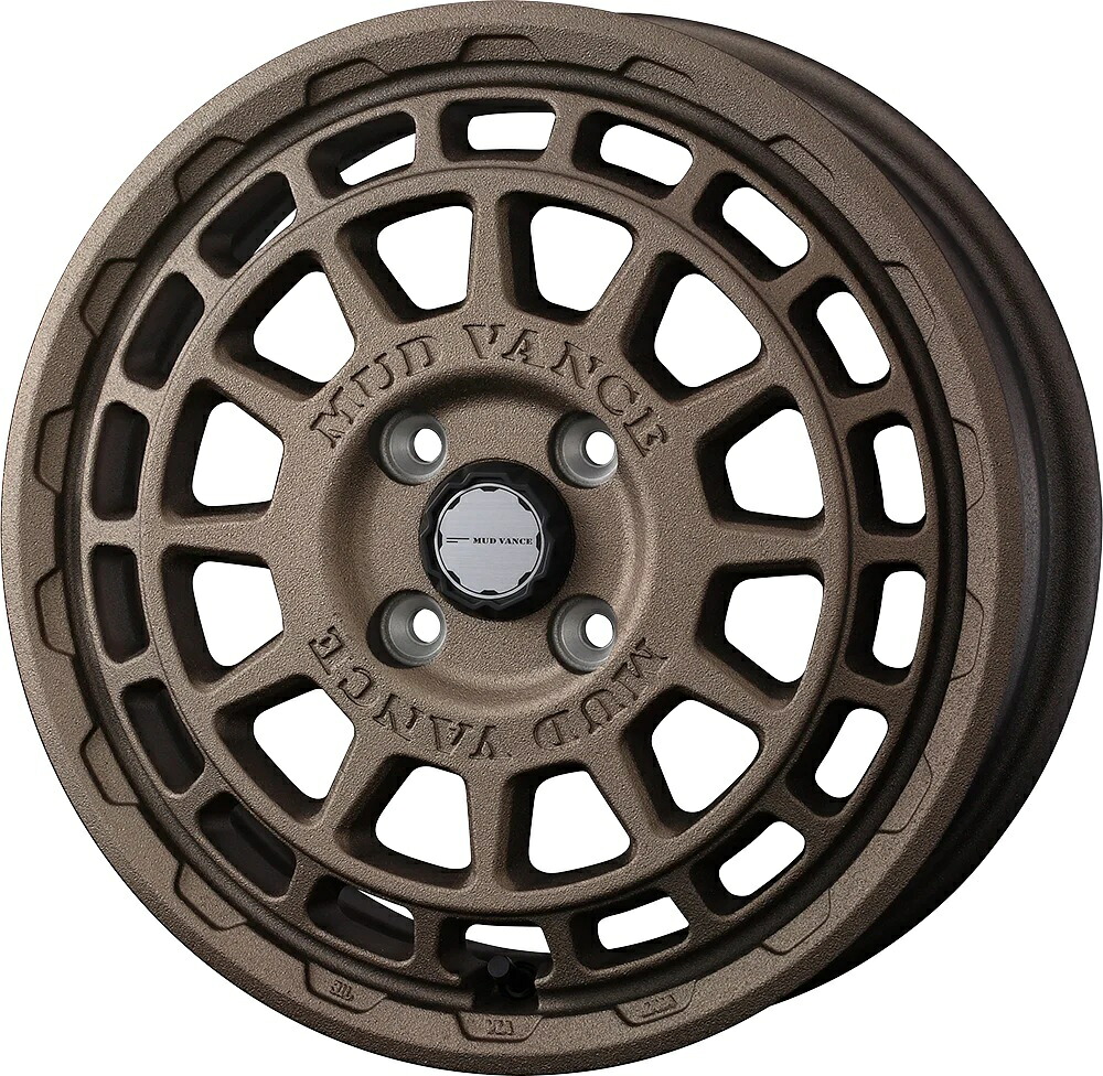 14インチ 4H100 4.5J+30 4穴 マッドヴァンス タイプエフ ホイール 1本 FLINT BRONZE フリントブロンズ WEDS MUDVANCE X Type F|シンシアモール 店