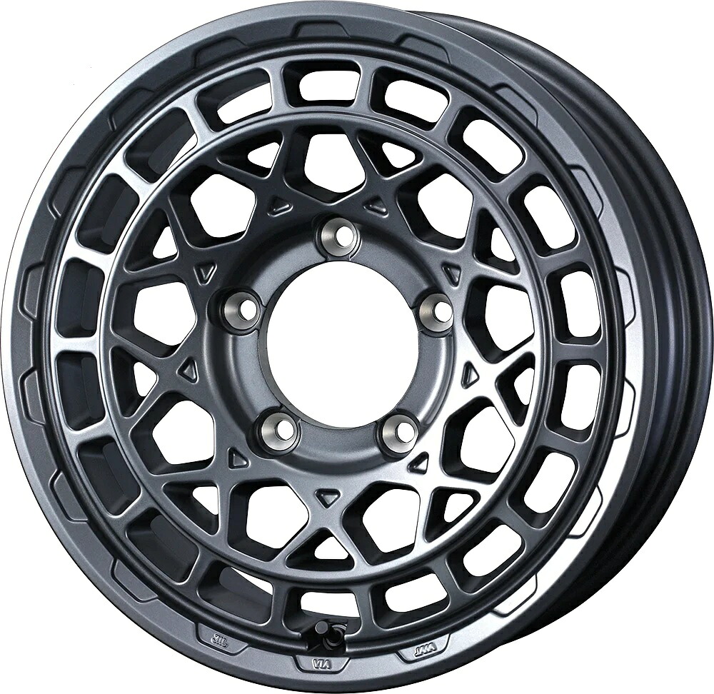 15インチ 4H100 4.5J+4.5 4穴 マッドヴァンス タイプエム ホイール 4本 MAT GUNMETA マットガンメタ WEDS MUDVANCE X Type M