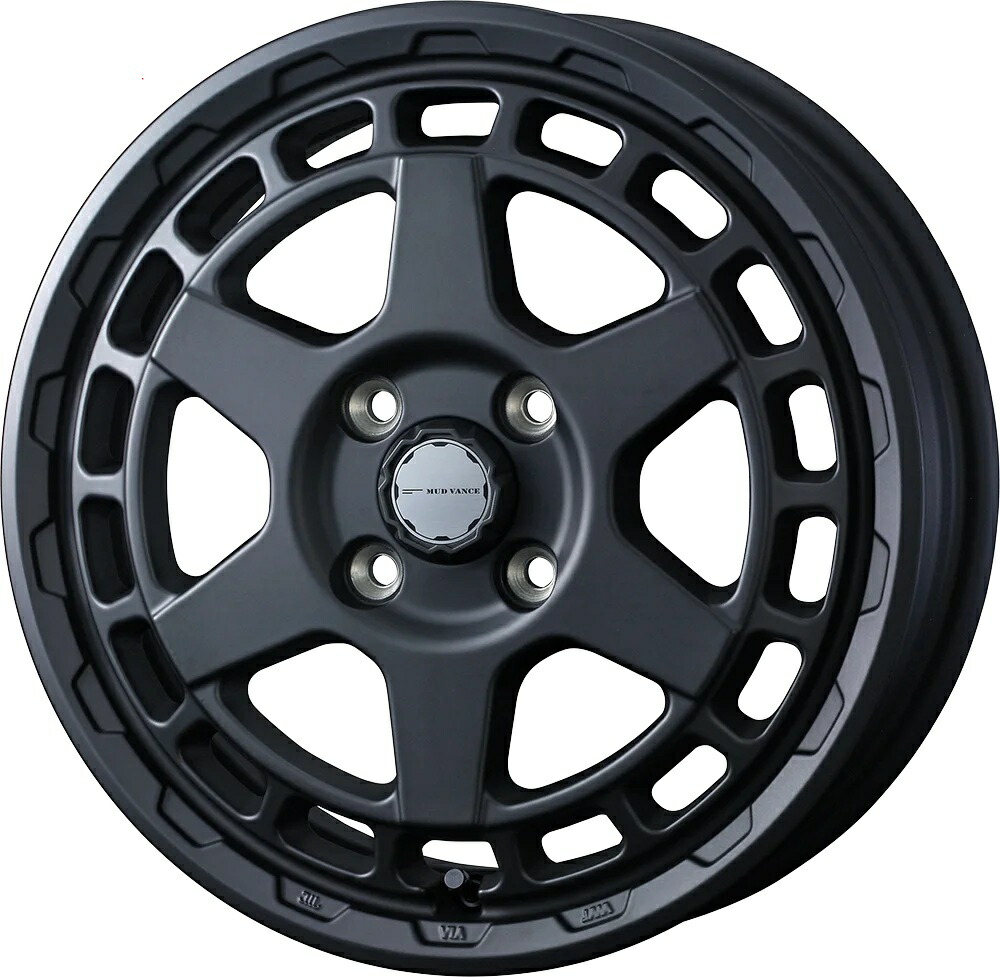 14インチ 5H114.3 5.0J 5J+48 5穴 マッドヴァンス タイプエス ホイール 1本 FULL MAT BLACK フルマットブラック WEDS MUDVANCE X Type S