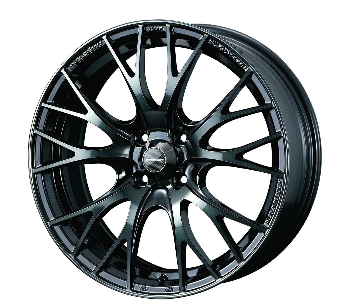 17インチ 4H100 7.0J 7J+43 4穴 ホイール 1本 WBC ウォースブラッククリアー WEDS WedsSport SA-20R|シンシアモール 店