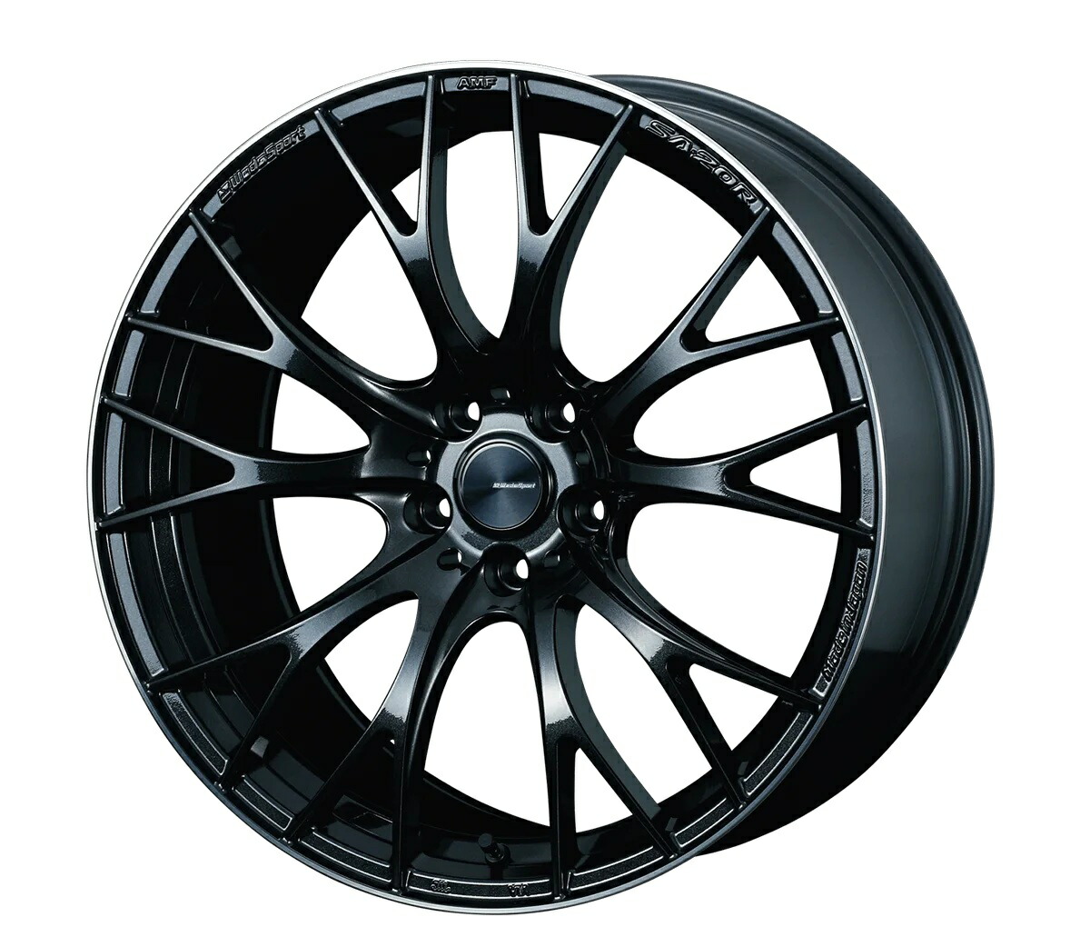 19インチ 5H114.3 8.5J+38 5穴 ホイール 4本 METAL-BLACK F メタルブラックエフ WEDS WedsSport SA-20R