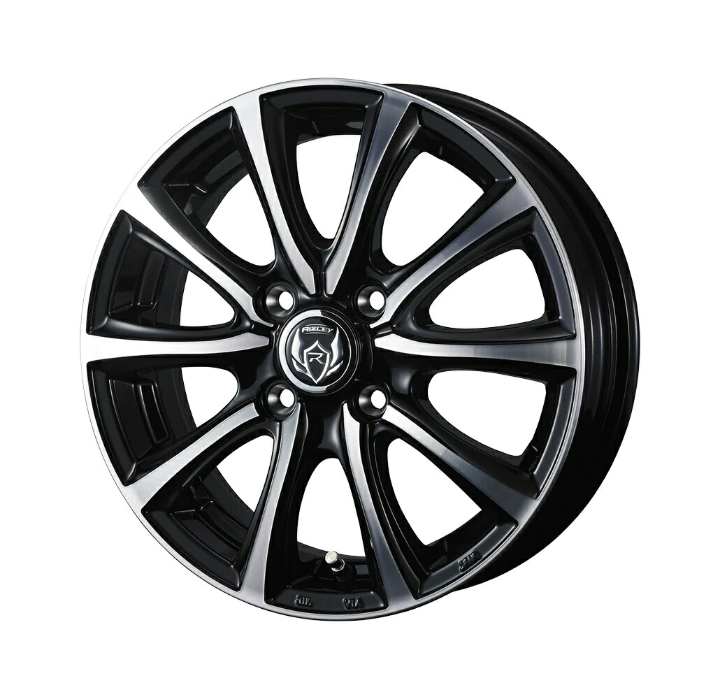 13インチ 4H100 4B+45 4穴 ライツレー エムエス ホイール 4本 ブラックメタリックポリッシュ WEDS RIZLEY MS