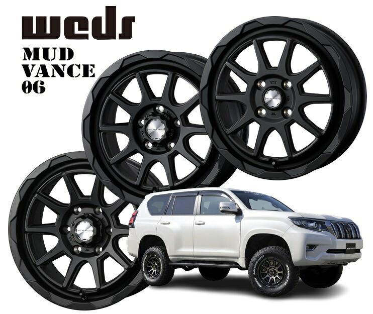 12インチ 4H100 4.00B+40 4穴 ウェッズ マッドヴァンス ホイール 4本 フルマットブラック WEDS MUD VANCE 06|シンシアモール 店
