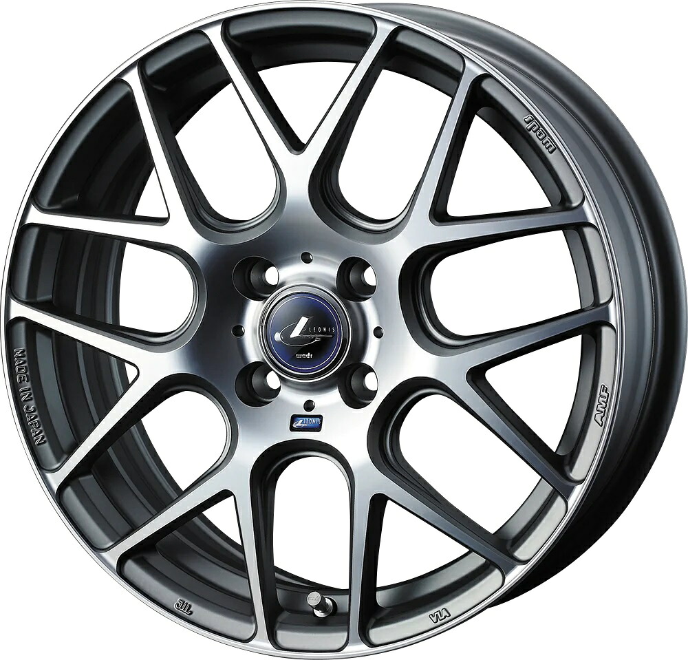 16インチ 4H100 6.0J 6J+45 4穴 ウェッズ レオニス ナヴィア ゼロシックス ホイール 4本 マットガンメタマシニングカット MGMC WEDS LEONIS NAVIA 06|シンシアモール 店